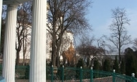 В обители.